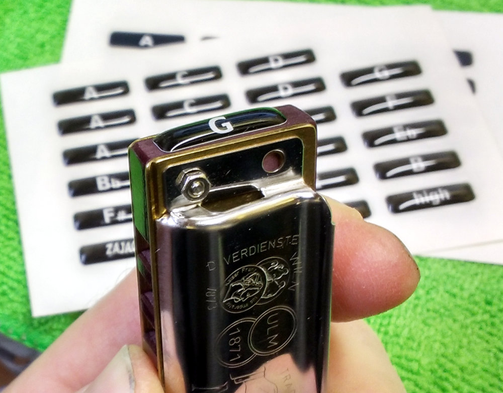 Extra key label stickers Custom Harmonicas by Andrew Zajac